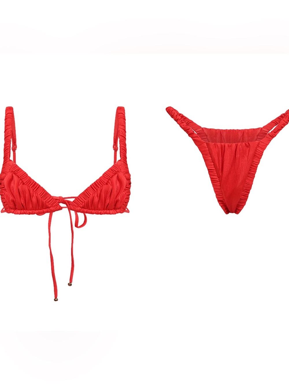 Divino Seas Ada red top and bottom swim set